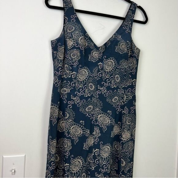 J Crew Vintage Silk Floral Midi Dress Size Petite 8 - Picture 7 of 12